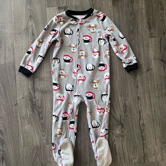 Carter's Christmas Mug Print One-Piece Sleeper Pajamas Toddler Boy Size 4T - Picture 1 of 3